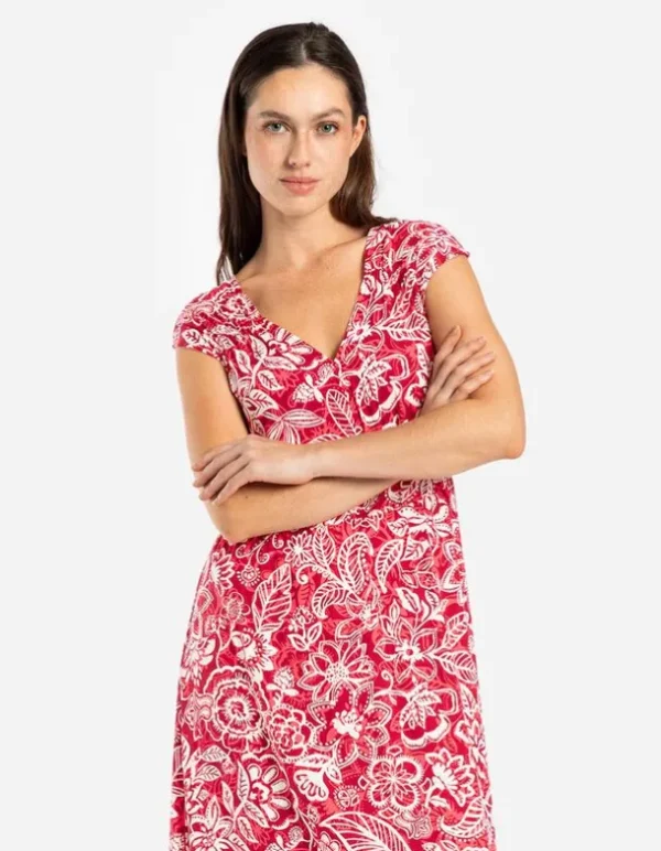 Maxikleid - Rückenausschnitt - dunkelrot
