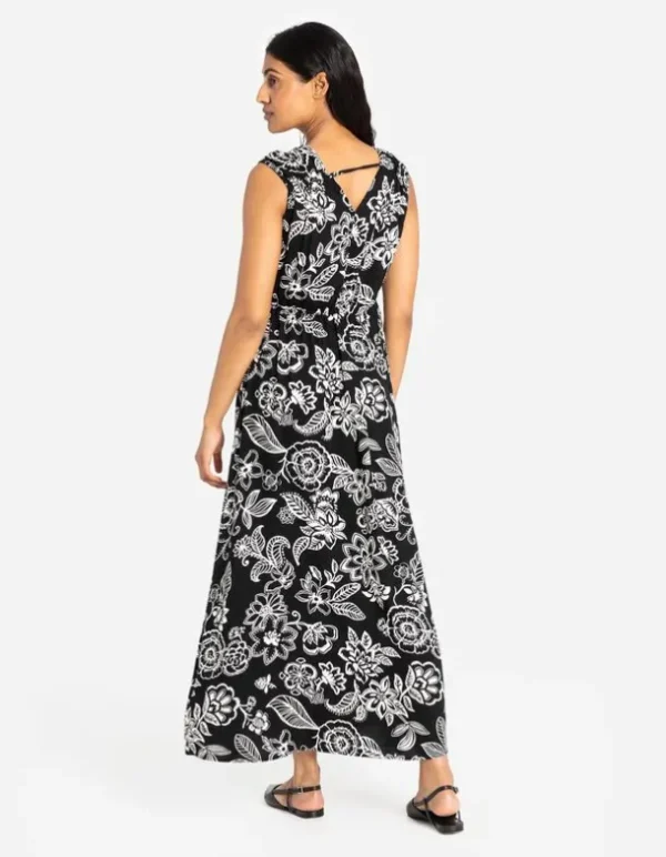 Maxikleid - Rückenausschnitt - schwarz