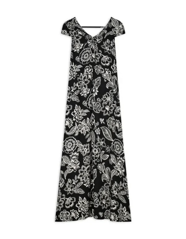 Maxikleid - Rückenausschnitt - schwarz
