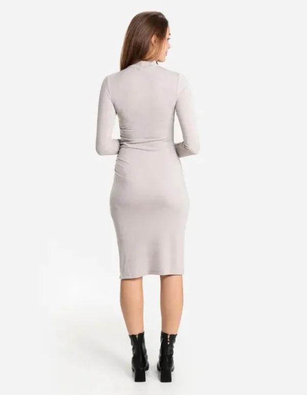 Midikleid - Lurex - beige