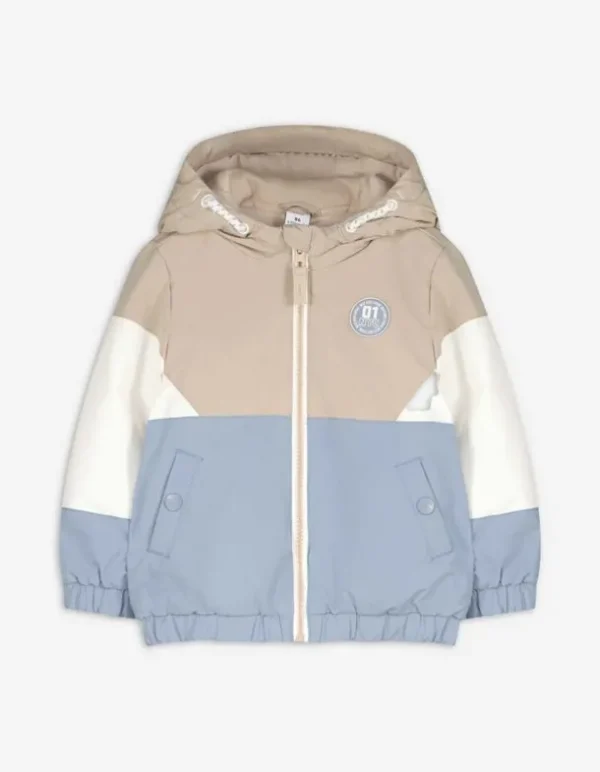 Outdoorjacke - Color-Blocking - beige