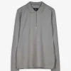 Pololangarmshirt - Reißverschluss - grün