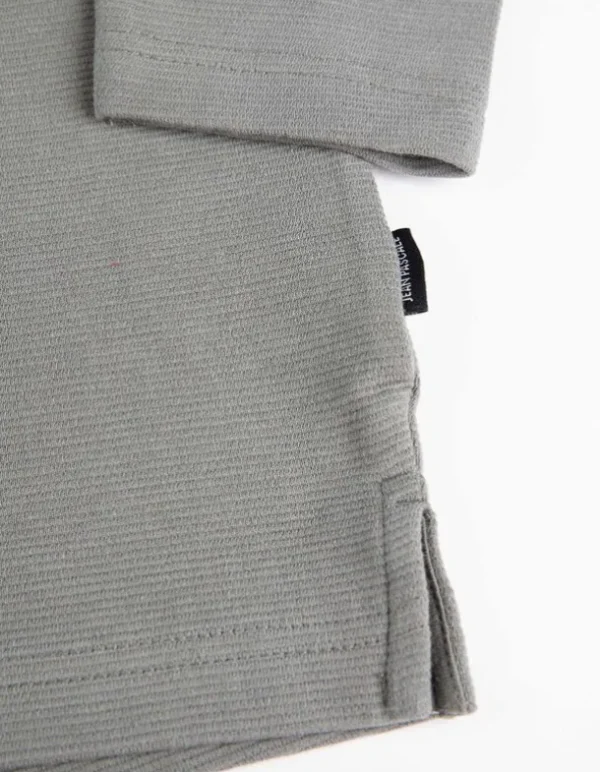 Pololangarmshirt - Reißverschluss - grün