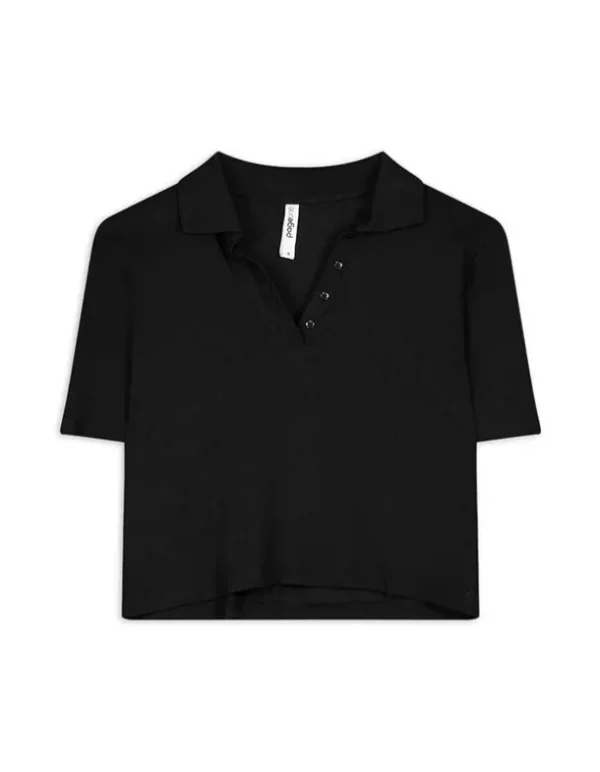 Poloshirt - Hemdkragen - schwarz