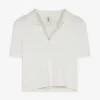 Poloshirt - Hemdkragen - weiß