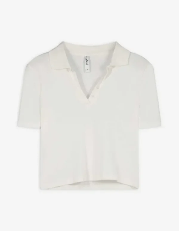 Poloshirt - Hemdkragen - weiß