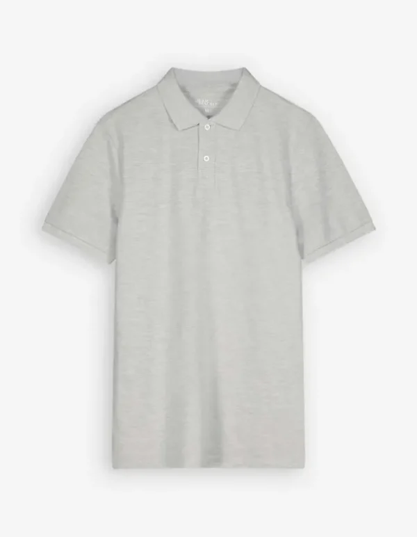 Poloshirt - Knopfverschluss - hellgrau