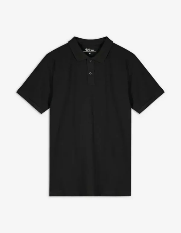 Poloshirt - Knopfverschluss - schwarz