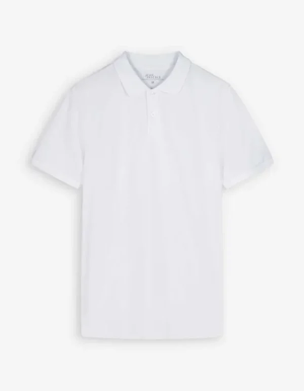 Poloshirt - Knopfverschluss - weiß
