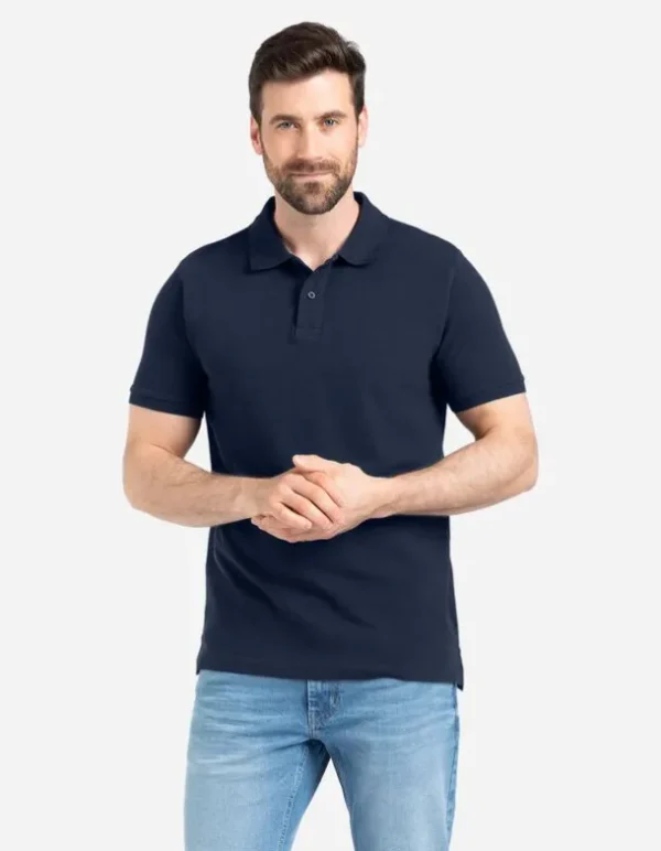 Poloshirt - Knopfverschluss - dunkelblau
