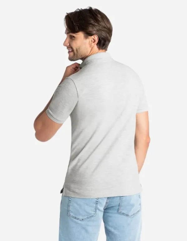 Poloshirt - Knopfverschluss - hellgrau