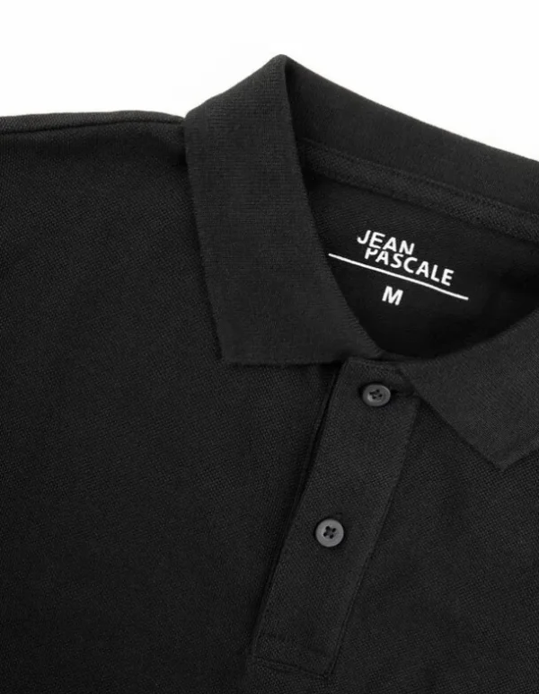 Poloshirt - Knopfverschluss - schwarz