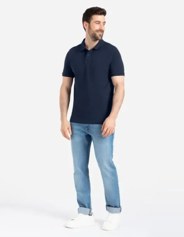 Poloshirt - Knopfverschluss - dunkelblau