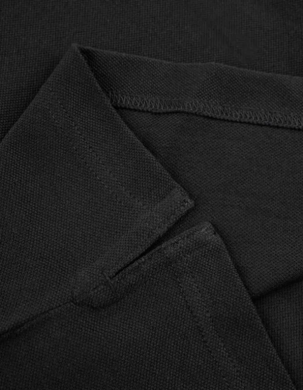 Poloshirt - Knopfverschluss - schwarz