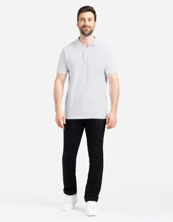 Poloshirt - Knopfverschluss - weiß
