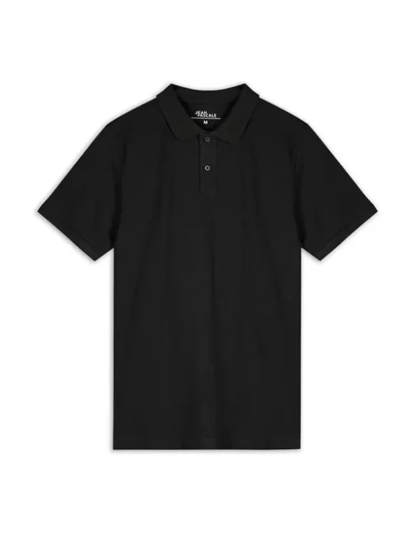 Poloshirt - Knopfverschluss - schwarz