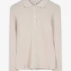 Poloshirt - Rippenstruktur - beige