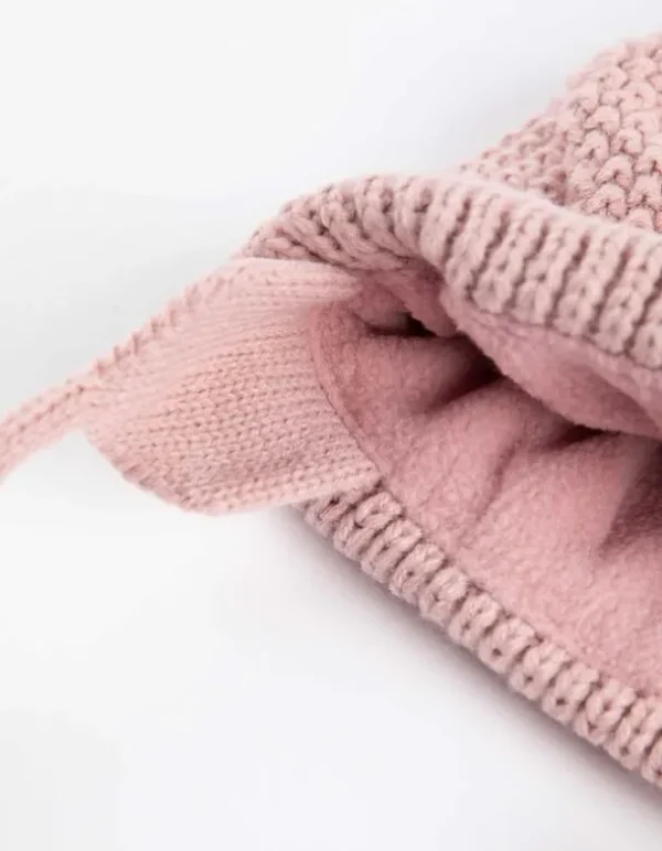 Pudelmütze - Fleecefutter - rosa