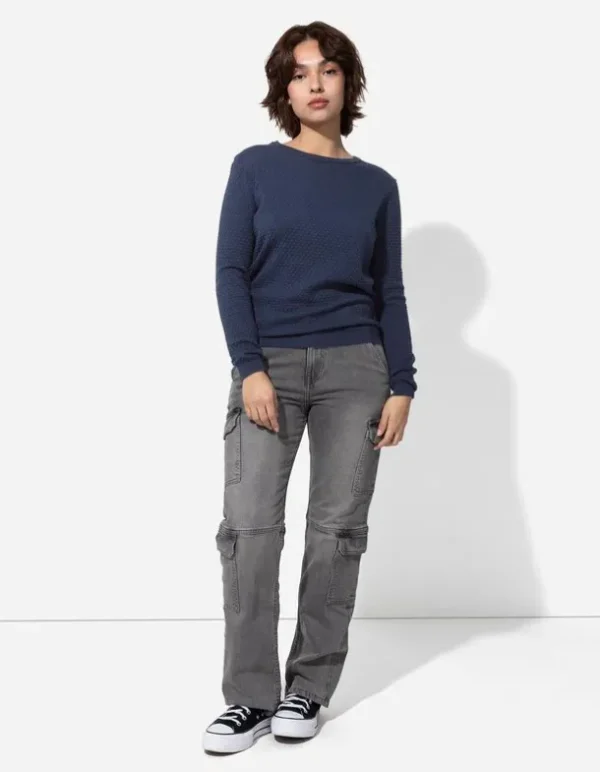 Pullover - Baumwolle - dunkelblau