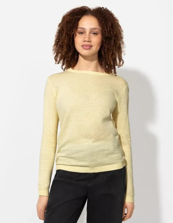 Pullover - Baumwolle - hellgelb