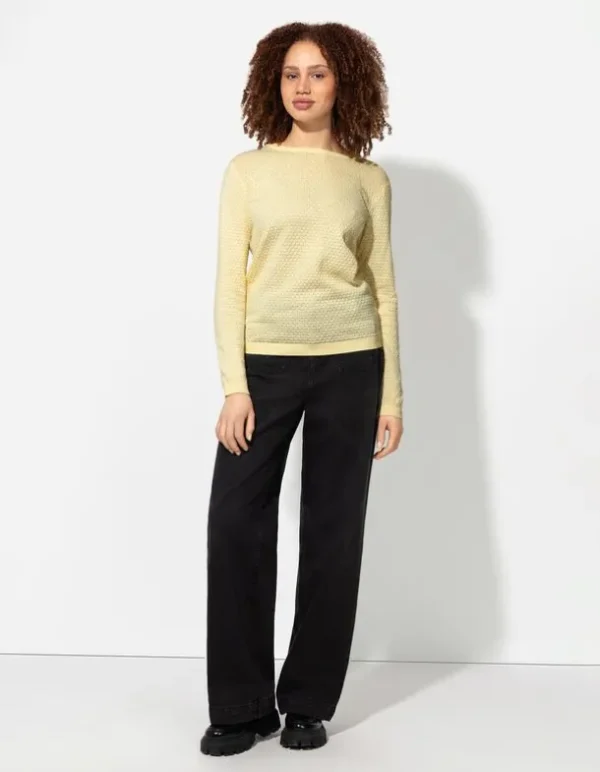 Pullover - Baumwolle - hellgelb