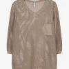 Pullover - Baumwoll-Mix - beige