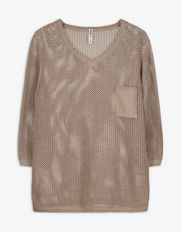 Pullover - Baumwoll-Mix - beige