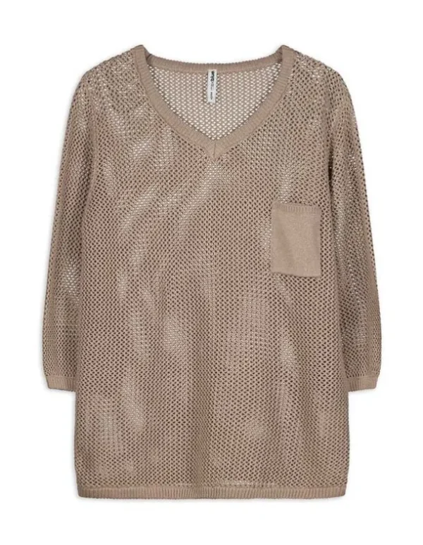 Pullover - Baumwoll-Mix - beige