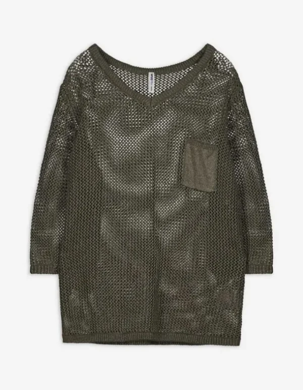Pullover - Baumwoll-Mix - dunkelgrün