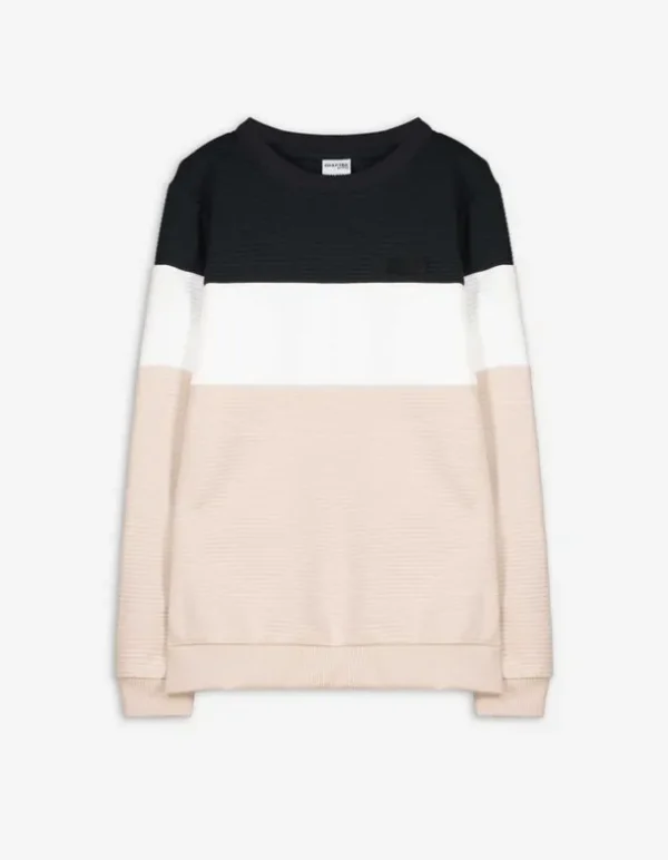 Pullover - Color-Blocking - dunkelgrau