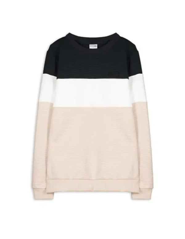 Pullover - Color-Blocking - dunkelgrau