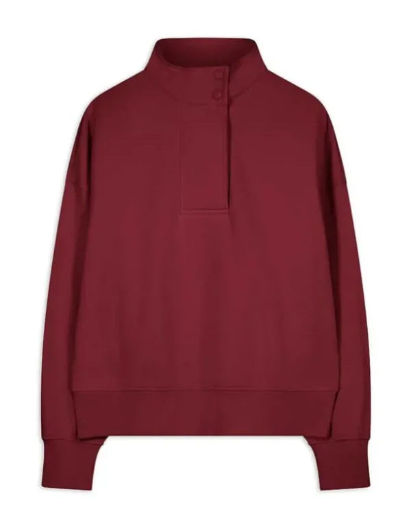 Pullover - Druckknopf - dunkelrot