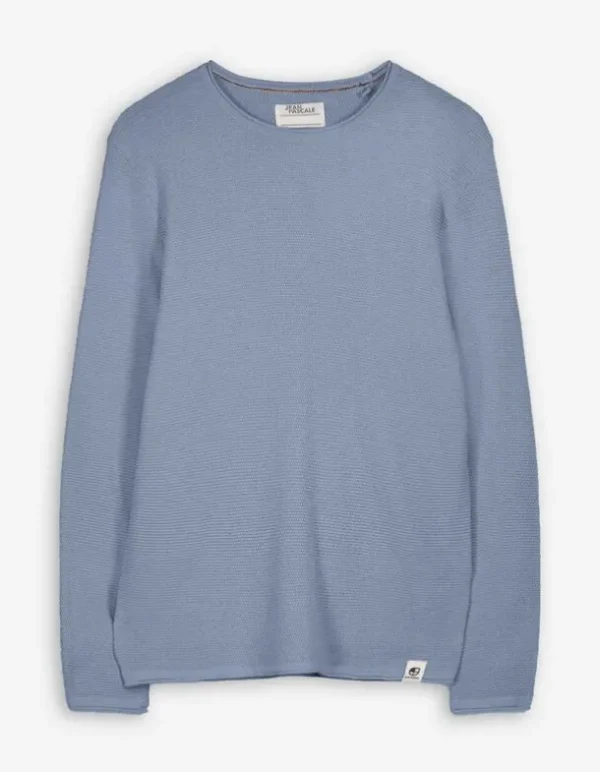 Pullover - Gerollte Abschlüsse - blau