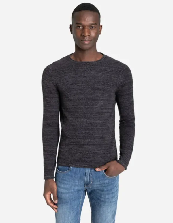 Pullover - Gerollte Abschlüsse - dunkelgrau