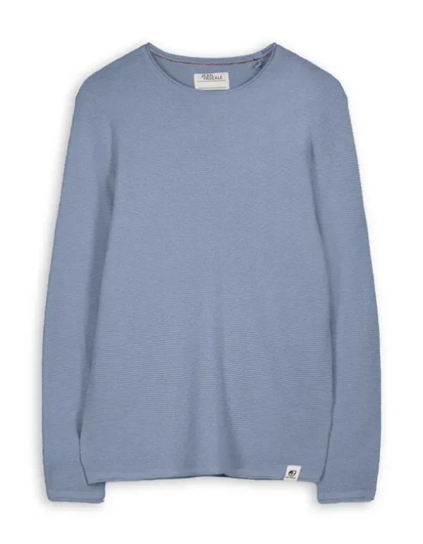 Pullover - Gerollte Abschlüsse - blau