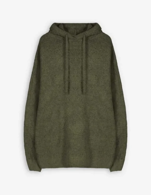 Pullover - Grobstrick - dunkelgrün