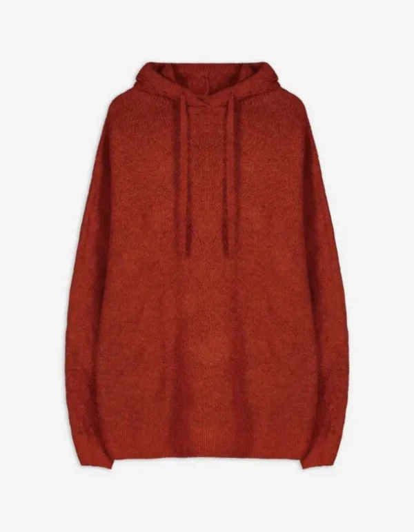 Pullover - Grobstrick - dunkelrot