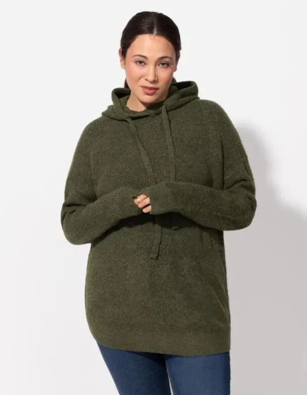 Pullover - Grobstrick - dunkelgrün