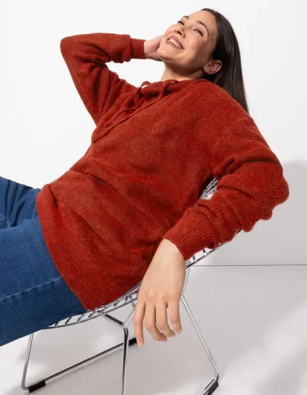 Pullover - Grobstrick - dunkelrot