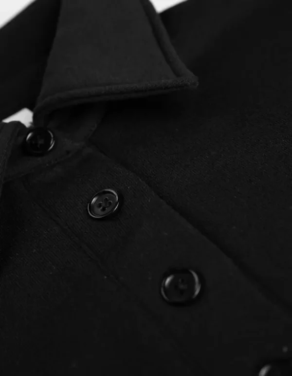 Pullover - Knopfleiste - schwarz