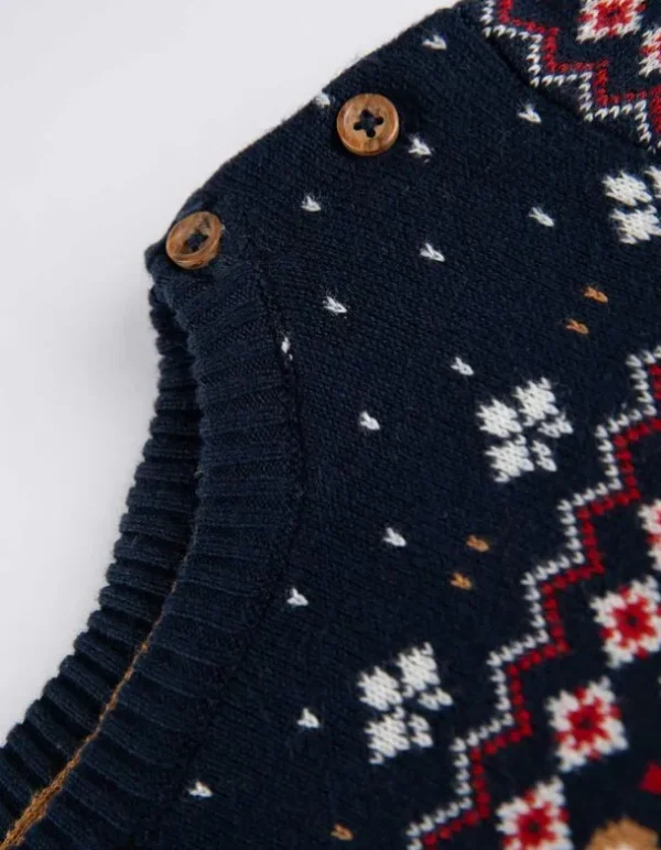 Pullover - Knopfverschluss - dunkelblau