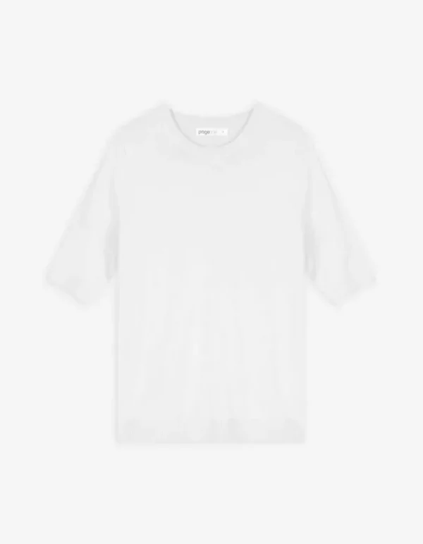 Pullover - Kurze Ärmel - weiß
