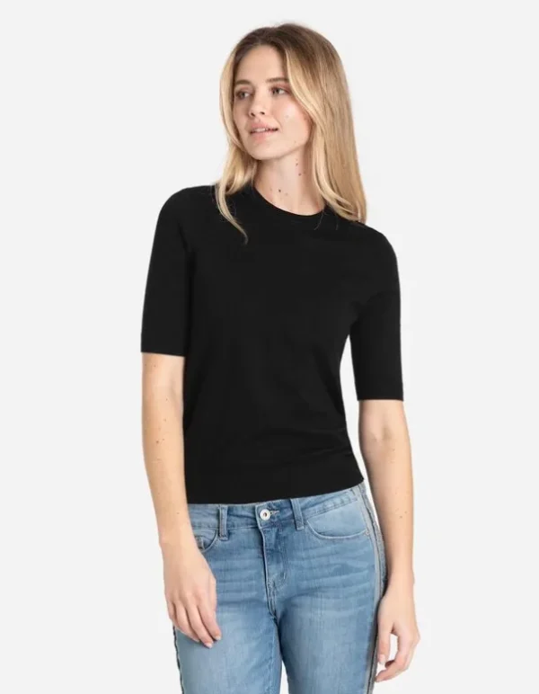 Pullover - Kurze Ärmel - schwarz