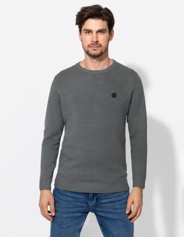 Pullover - Labelpatch - dunkelgrün