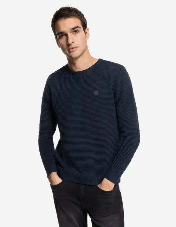Pullover - Labelpatch - dunkelblau