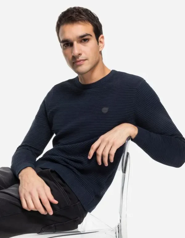 Pullover - Labelpatch - dunkelblau