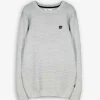 Pullover - Labelpatch - grau