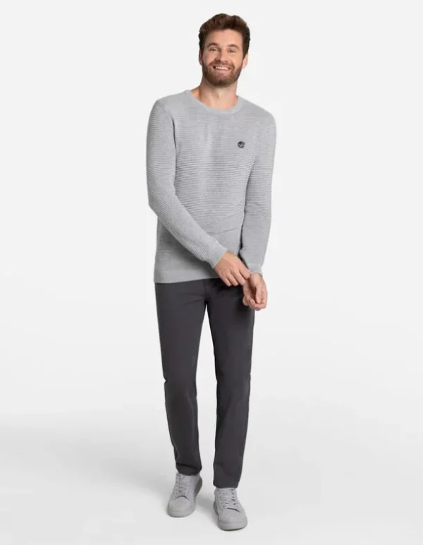 Pullover - Labelpatch - grau
