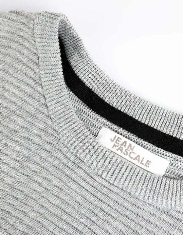 Pullover - Labelpatch - grau