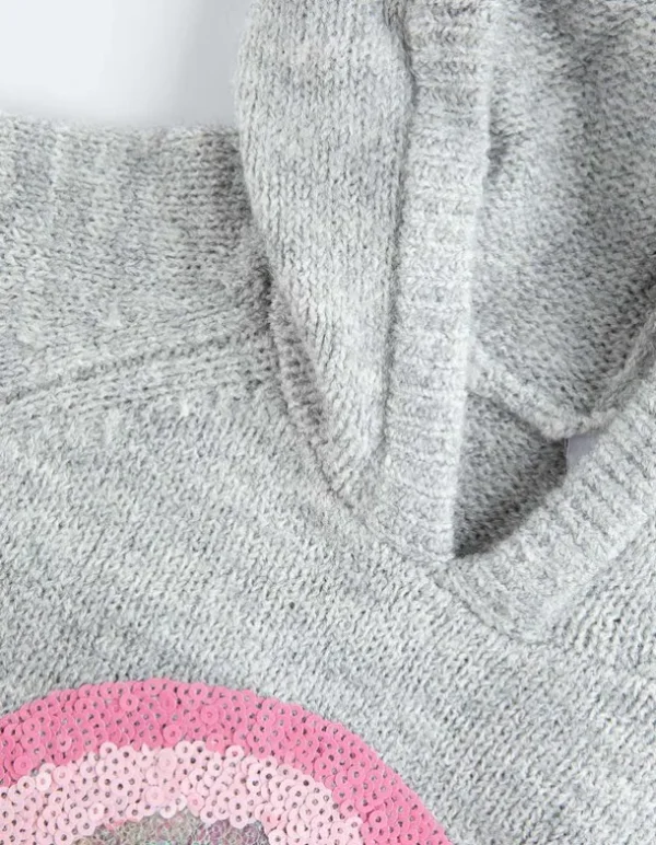 Pullover - Material-Mix - grau